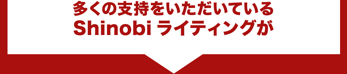 多くの支持を頂いているshinobiライディングが